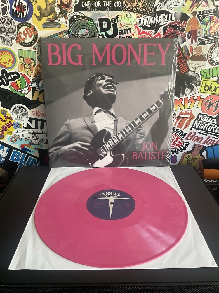 JON BATISTE Big Money VG++ HOT PINK VINYL W/AUTOGRAPHED SIGNED ALBUM ART