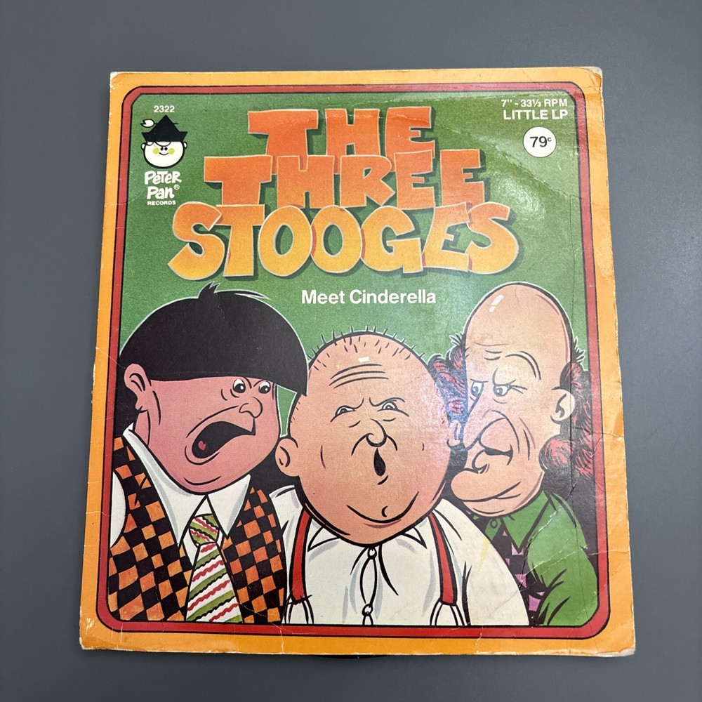 The Three Stooges Meet Cinderella! By Peter Pan Records. 7″-33 1/3 RPM Little LP