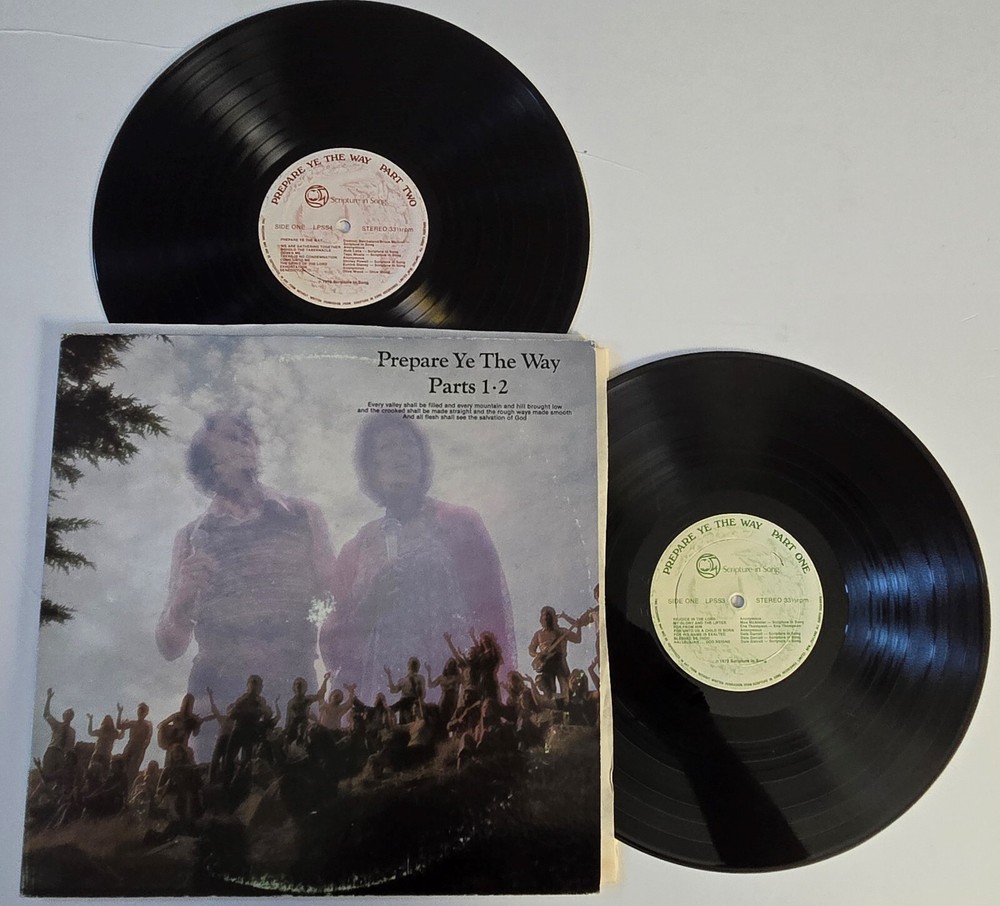 PREPARE YE THE WAY Parts 1-2 Vinyl 2 LP Set 1972 Scripture In Song GOSPEL