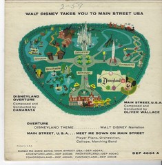 VTG 45 RPM Record 1956 Walt Disney Disneyland Main Street USA Musical Tour HTF