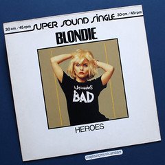 ORIGINAL BLONDIE DAVID BOWIE HEROES 12 INCH VINYL ANDY WARHOL BAD COVER EX RARE
