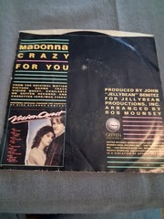 Madonna Crazy For You 1985 Vinyl Single Paper Sleeve Geffen Records