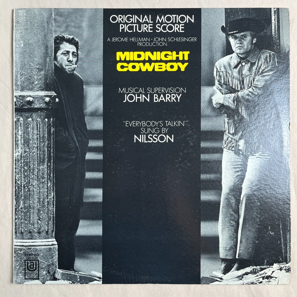 JOHN BARRY Midnight Cowboy 1969 Vinyl LP United Artists UAS 5198 – G+