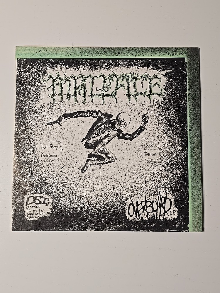 MALEFICE/OVERBOARD EP Vinyl 7″ Record 33 1/3 Rpm 1984 US w Insert 1000 Pressed