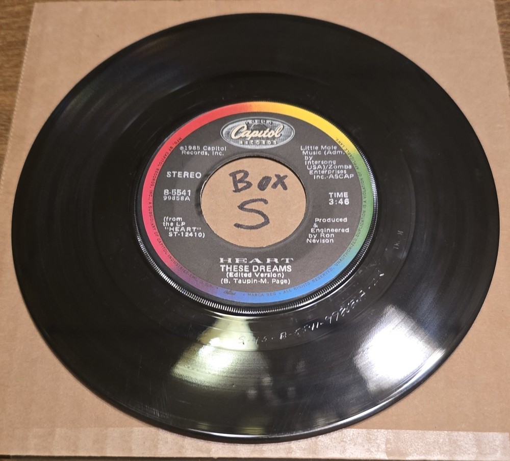 Heart: These Dreams/Shell Shock – VG+ | 1986 Soft Rock 45rpm – Capitol