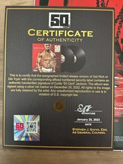 COA Signed Get Rich or Die Tryin’ by 50 Cent (Record, 2003)