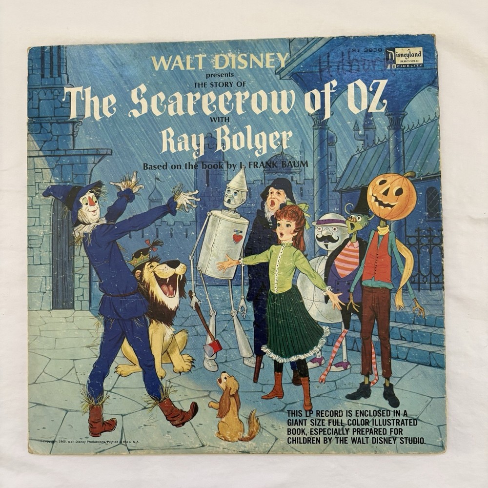 Vintage 1965 Disney The Scarecrow of Oz Ray Bolger LP Story Book ST-3930 VG