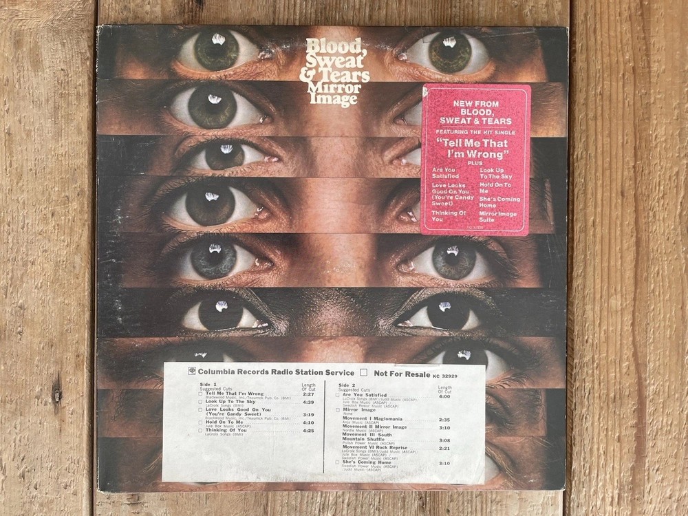Blood, Sweat, & Tears: Mirror Image vinyl LP G+/VG 1974 Columbia KC 32929 Promo