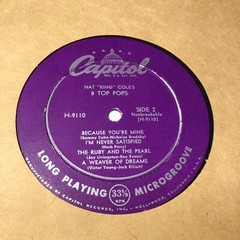 10″ 33 1/3 RPM LP “8 TOP POPS”- NAT “KING” COLE -1954
