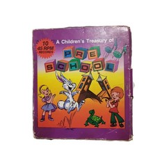 Vtg Peter Pan Marvel Disney Fox Pre-School 10 Set 45rpm 33 1/3 7″ Records Boxed