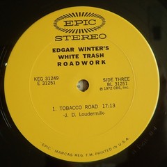Edgar Winter’s White Trash Roadwork Vinyl LP Epic #KEG 31249 1972 1st Press CSM