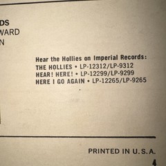 The Hollies : Bus Stop First Press Imperial Records Lp 1966 Mono w/ Graham Nash