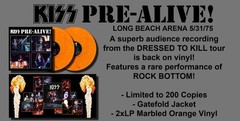 Kiss Pre-Alive Orange Vinyl 2 LP Dressed To Kill 5/31/75 Live CA AUD NEW Sealed