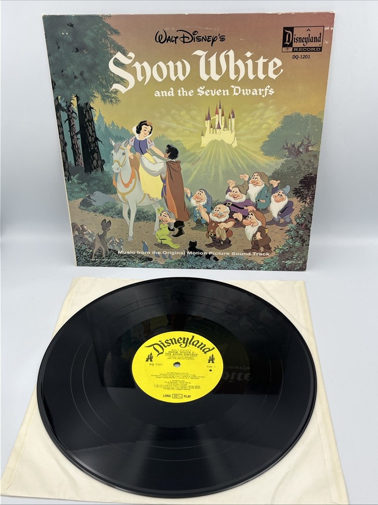 Walt Disney Snow White and the Seven Dwarfs Vinyl Disneyland LP 1963 DQ-1201 EX