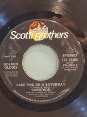 SURVIVOR 7″ 45 RPM “Eye if the Tiger” & “Take You On a Saturday” VG condition